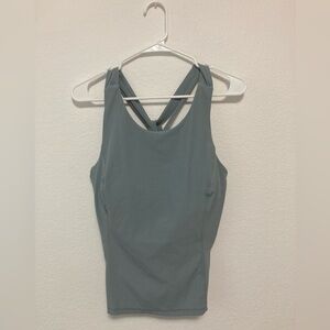 Sweaty Betty Super Soft Ribbed Yoga Tank Top Cool Blue Cross Back Women’s Large